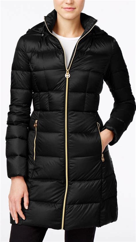 michael kors bubble coat|michael kors leather jacket.